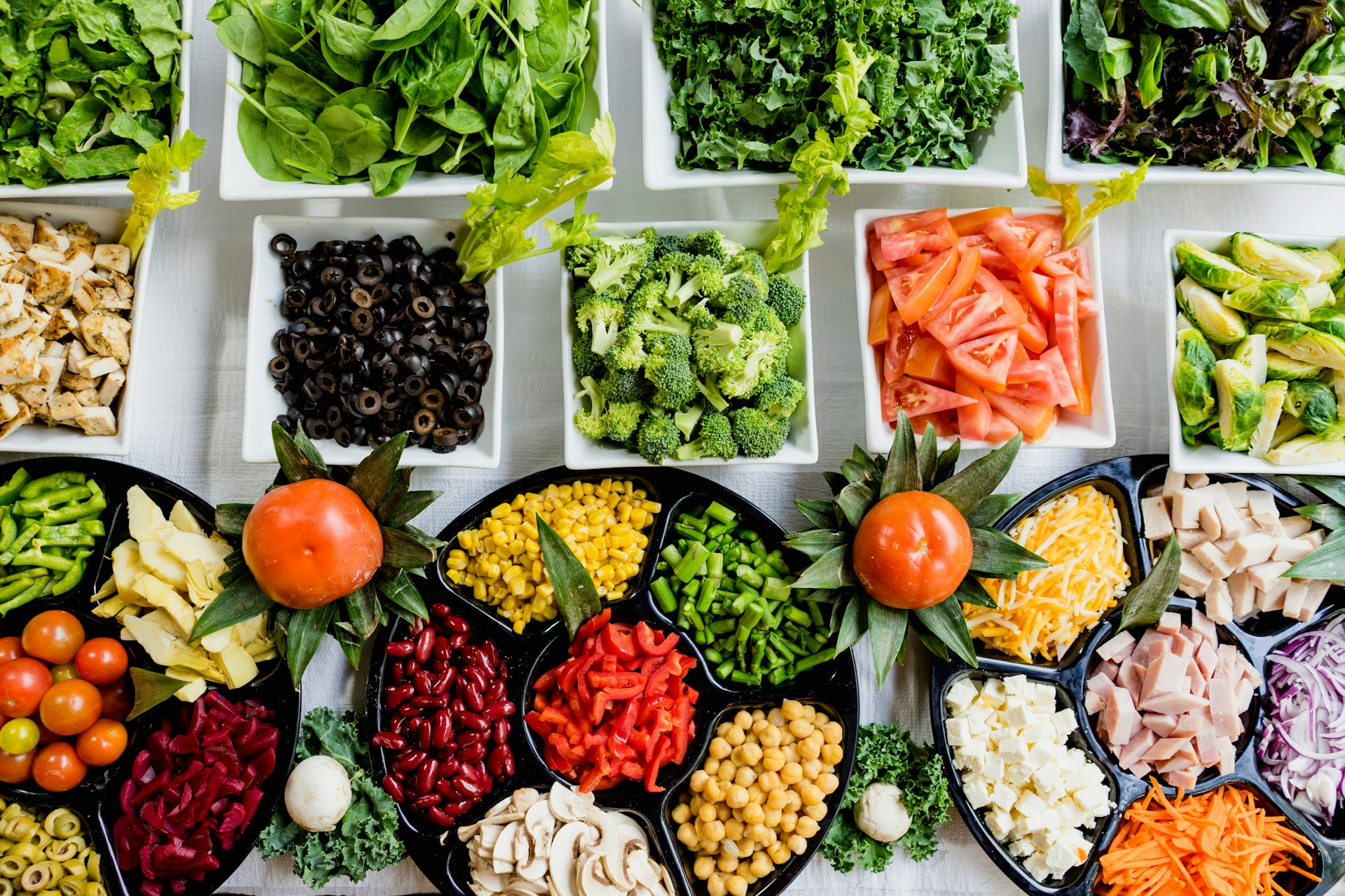 Colorful healthy meal with fresh vegetables and balanced nutrition